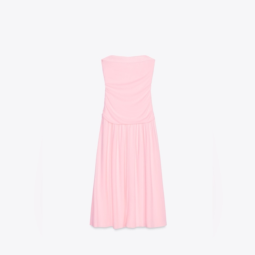 Zara Pink Strapless Maxi Dress - Picture 2 of 5